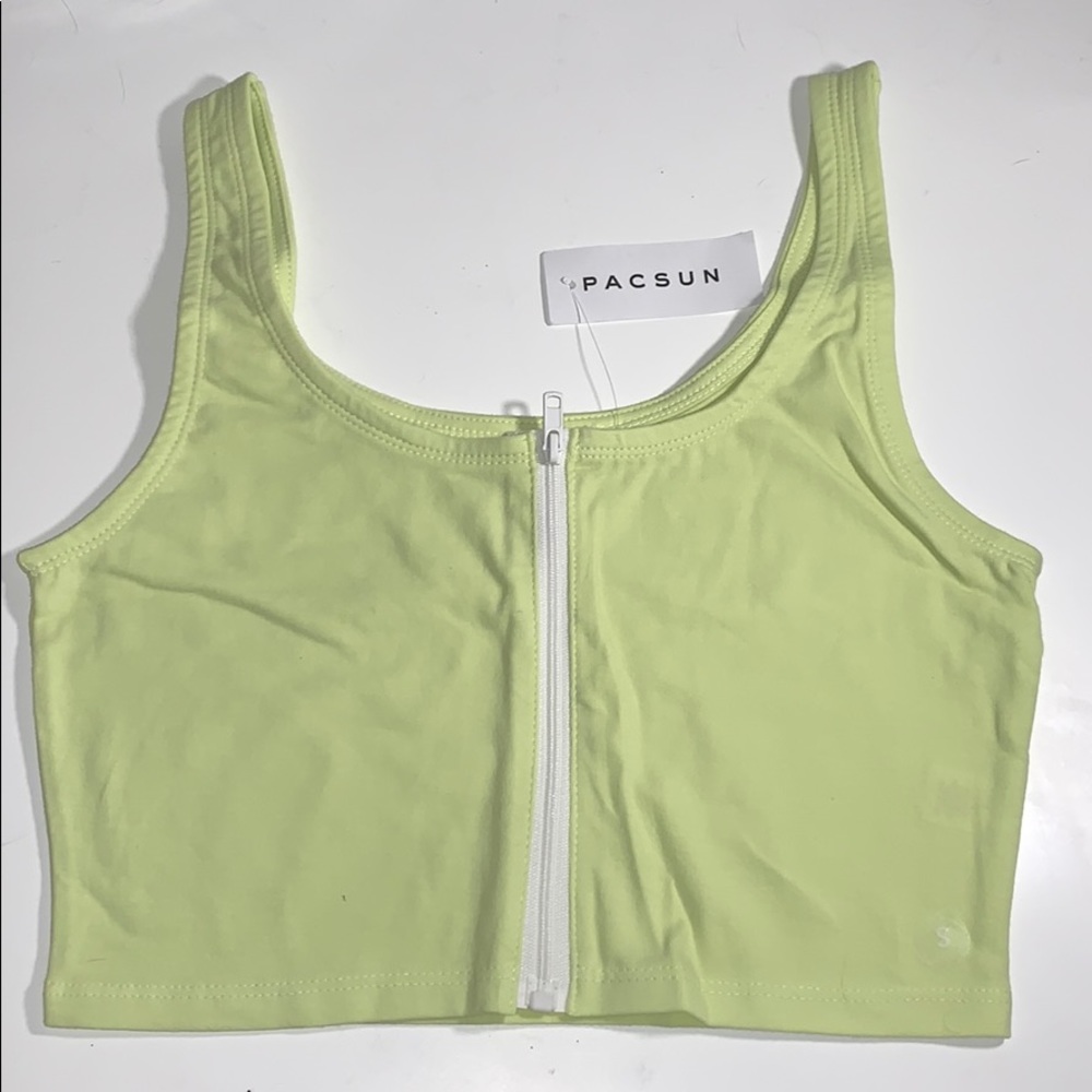 Cropped zip up tank top